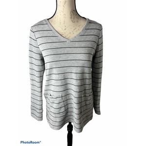 J. Jill Textured gray Patch-Pocket Knit‎ Tunic XSMALL